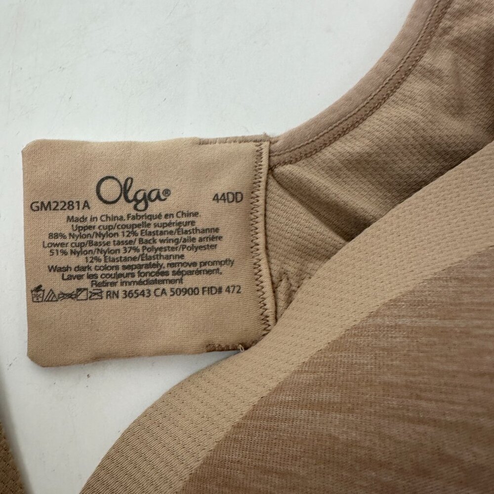 EUC Womens Bali Olga Tan Bra Wireless 44DD 44 DD GM2281A KFT - Picture 2 of 3